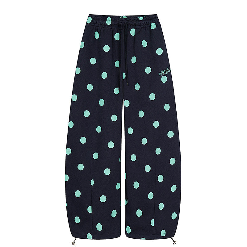 Polka Dot Wide Leg Sweatpants　X3686