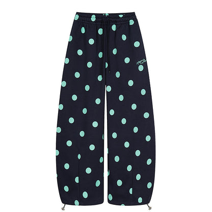 Polka Dot Wide Leg Sweatpants　X3686
