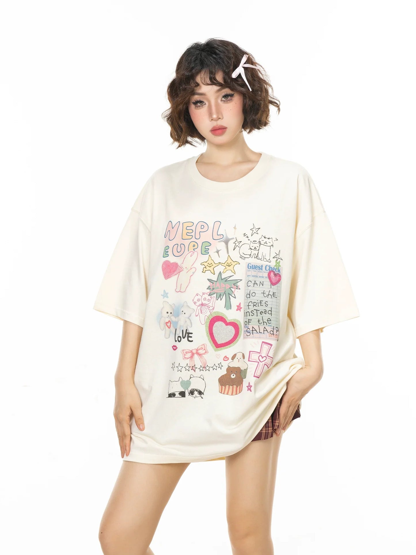 Cartoon Design Short Sleeved T-shirt X3047