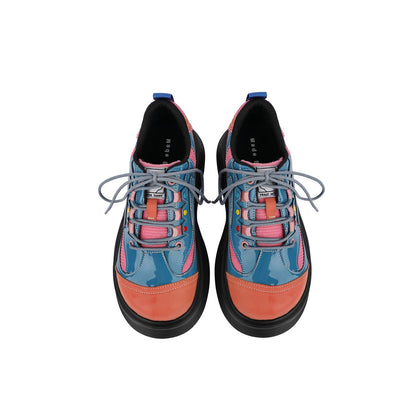Colorblock Chunky Platform Lace-Up Shoes　X3482
