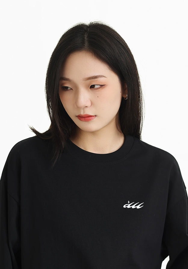 One-point design basic long sleeve t-shirt X3144