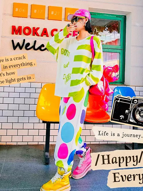 彩色波點運動褲 X3465