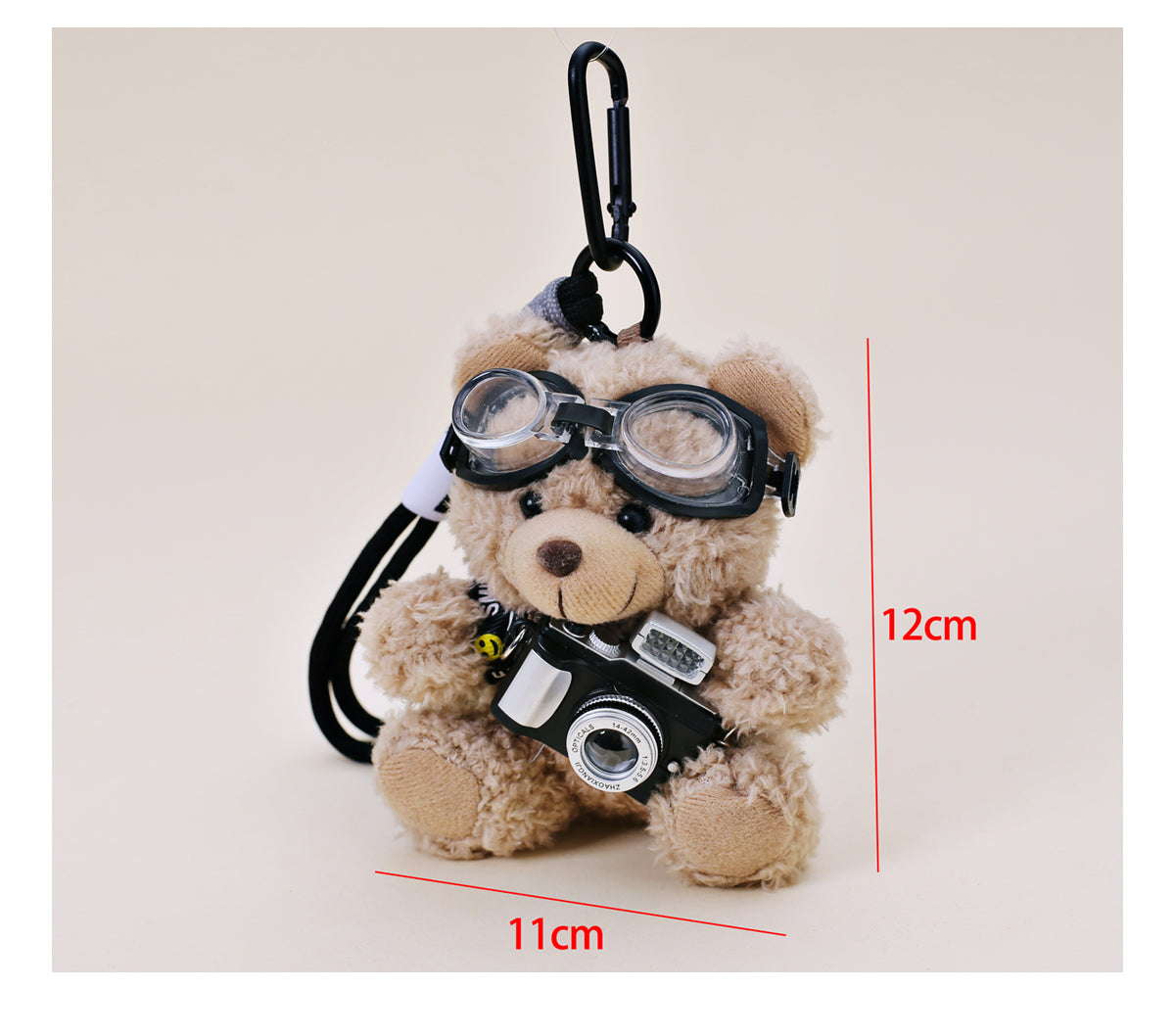 Flash Camera Bear Bag Pendant　X3094