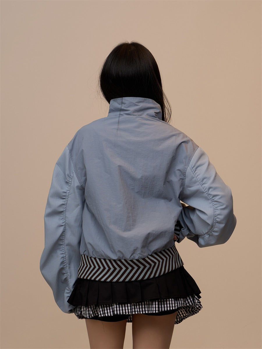 Spring New Black Plaid Star Oversized Jacket　X3390