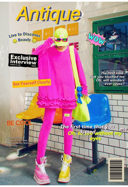 Ruffled Fleece Oversized Sweatshirt　X3407