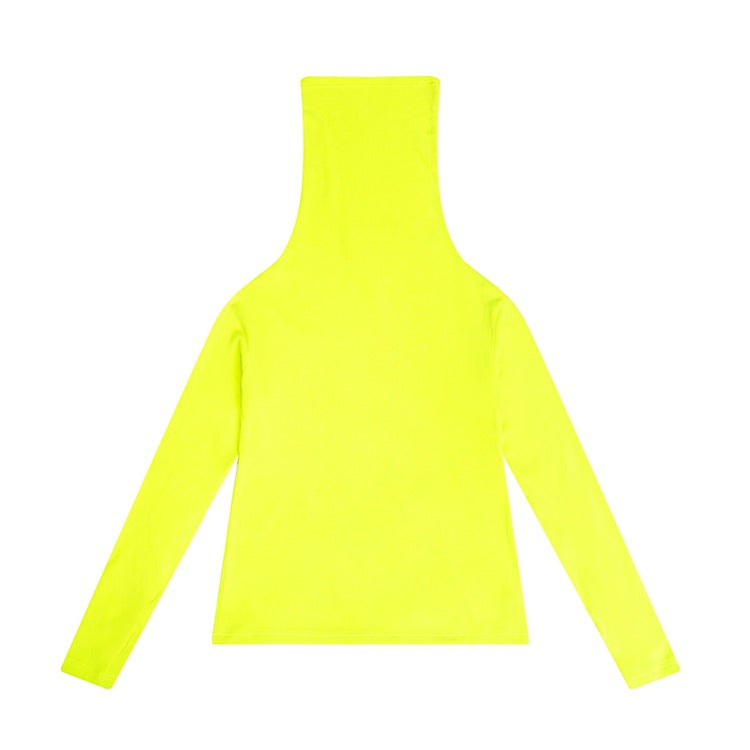 Fluorescent Color-Block Fleece High-Neck Top　X3474