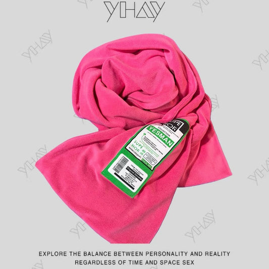 Color-Block Badge Neck Warmer Scarf　X3497