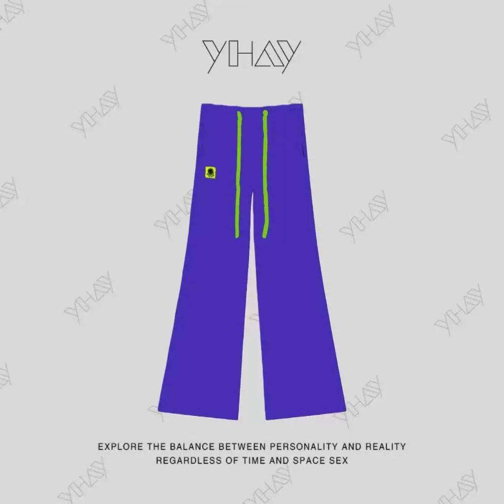 Color Straight Fleece-Lined Letter Patch Sweatpants　X3510