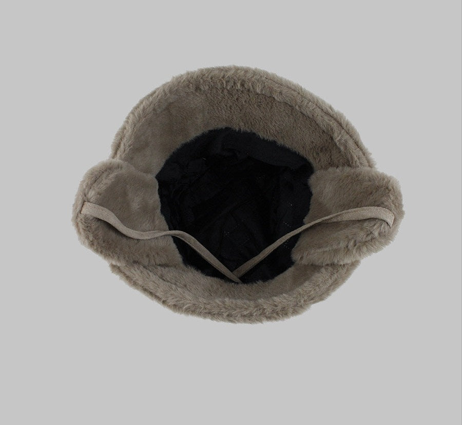 Faux Fur Ear Flap Bucket Hat　X3712