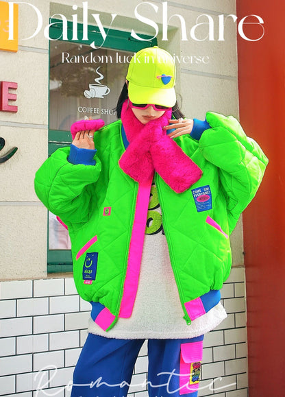 彩色拼接羽絨外套 X3463