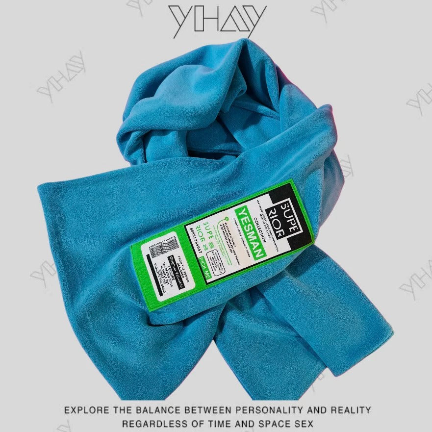 Color-Block Badge Neck Warmer Scarf X3497