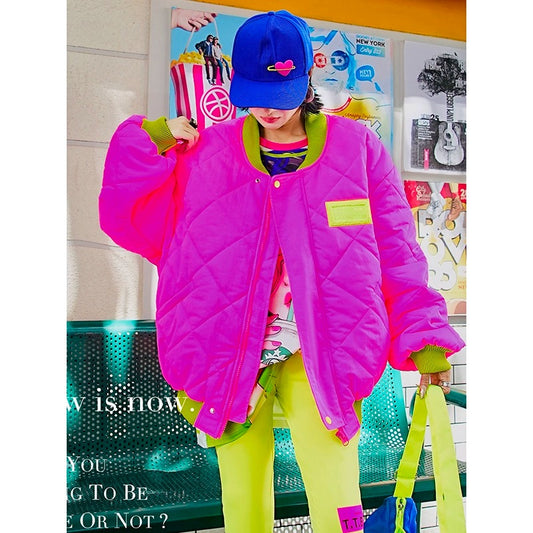 彩色拼接羽絨外套 X3463