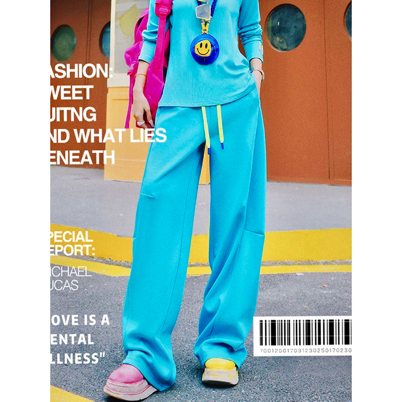Dopamine Color Wide Straight Pants X3555