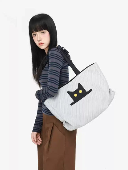 Black Cat Large Tote Bag　X3535