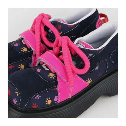 Chunky Platform Colorblock Lace-Up Shoes　X3480