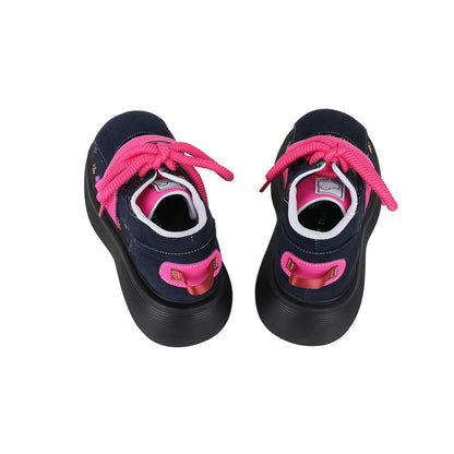 Graffiti Print Chunky Platform Lace-Up Shoes　X3477