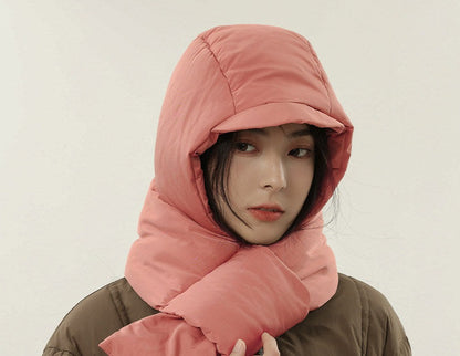Puffer Hooded Scarf　X3710
