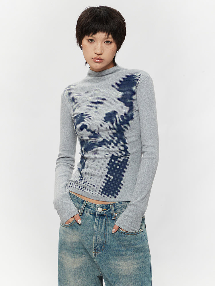 Half-turtleneck long sleeve slim T-Shirt X3111