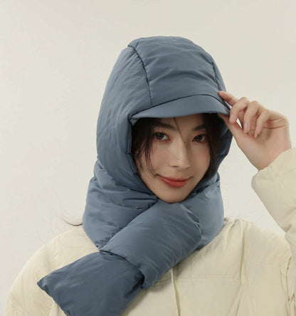 Puffer Hooded Scarf　X3710