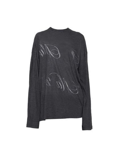 Round neck long sleeve T-shirt X3176