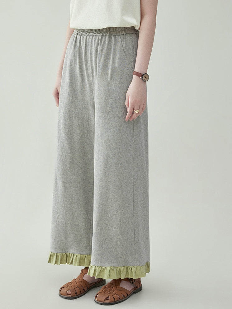 Frill Panel Wide-Leg Pants　X3230