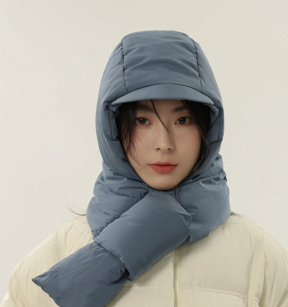 Puffer Hooded Scarf　X3710