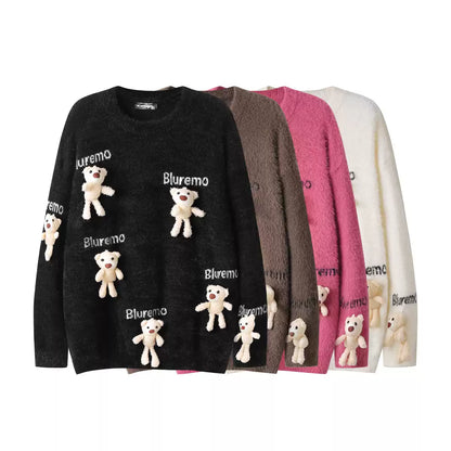 Bear Decoration Sweater　X2998