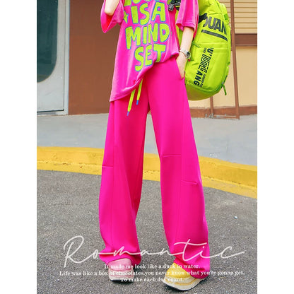 Dopamine Color Wide Straight Pants X3555