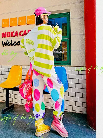 彩色波點運動褲 X3465