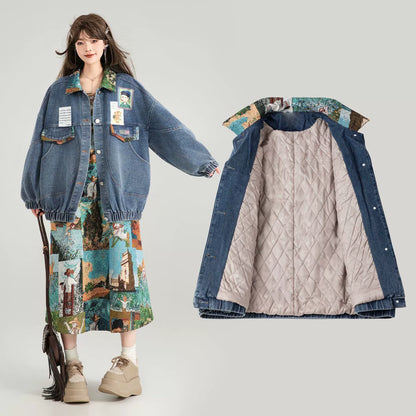 青春氣息緞帶細節牛仔夾克 X3447