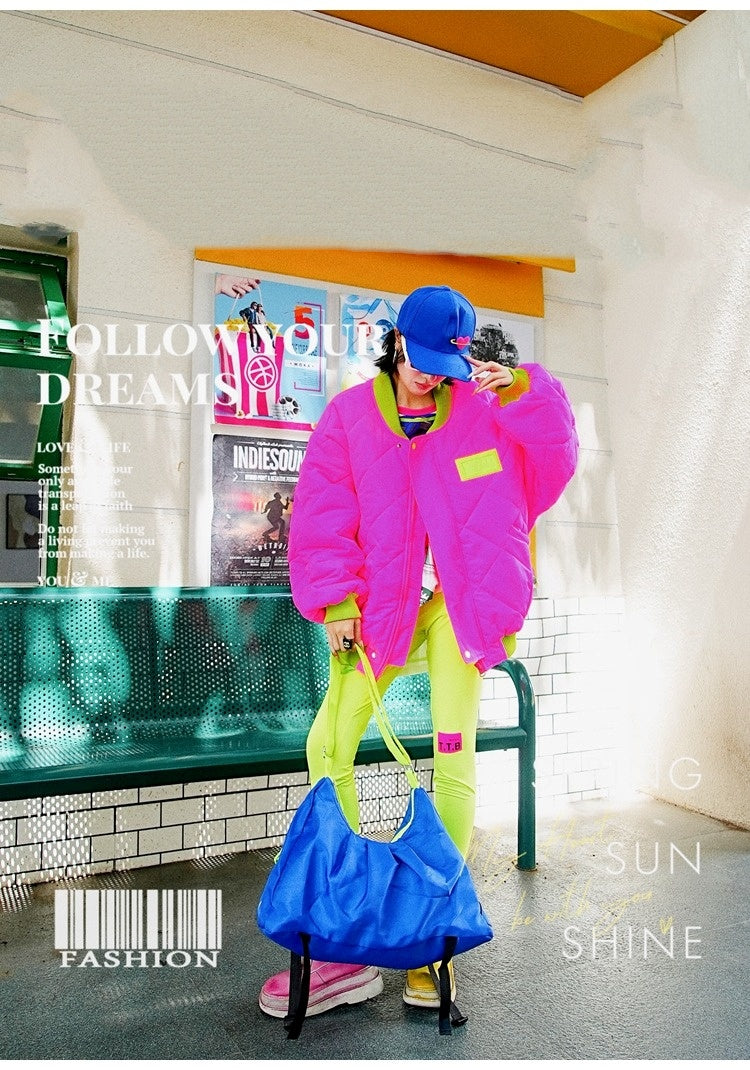 彩色拼接羽絨外套 X3463