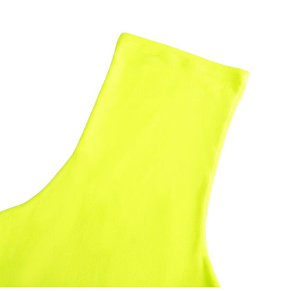 Fluorescent Color-Block Fleece High-Neck Top　X3474