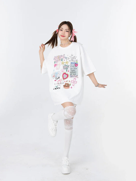 Cartoon Design Short Sleeved T-shirt　X3047