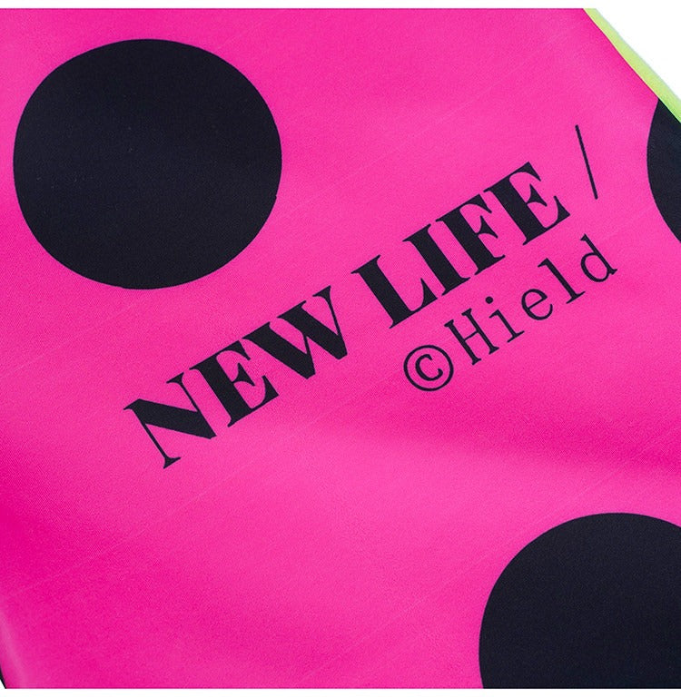 Neon Color-Block Polka Dot Loose Sweatpants　X3498