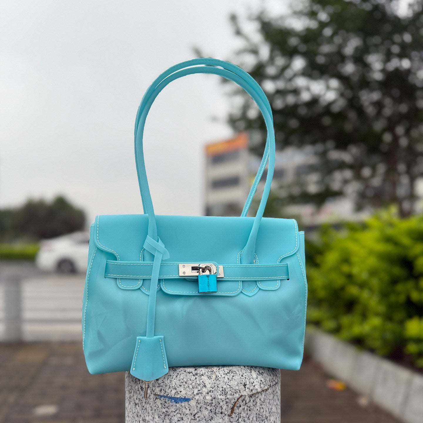 Jelly TPU Charm Handbag X3566