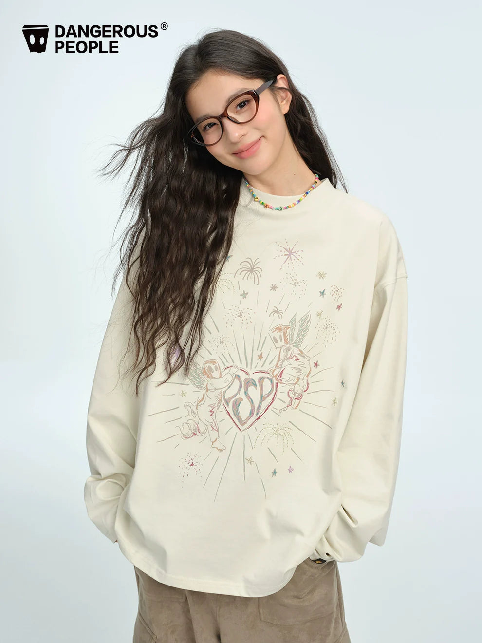 loose casual versatile long sleeve T-shirt　X3136