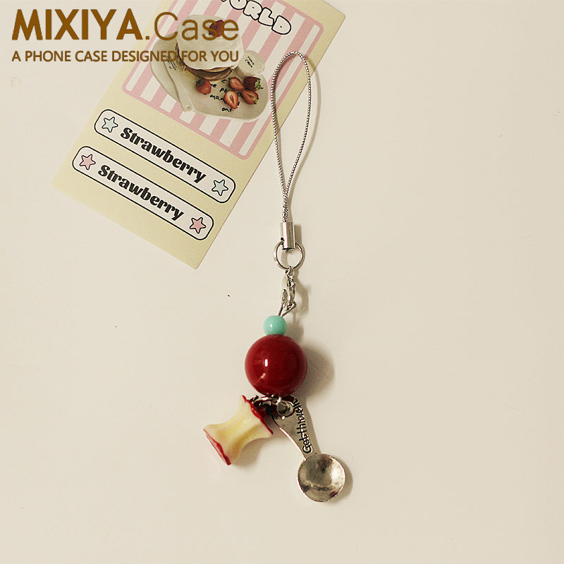 Cute dessert and fork  spoon pendant　X3069