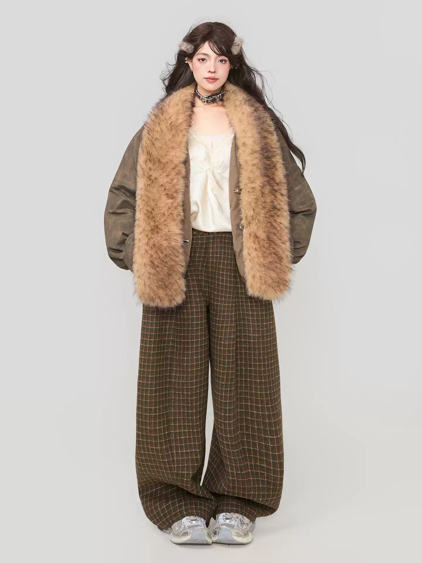 可拆式環保毛領冬季外套 X3448