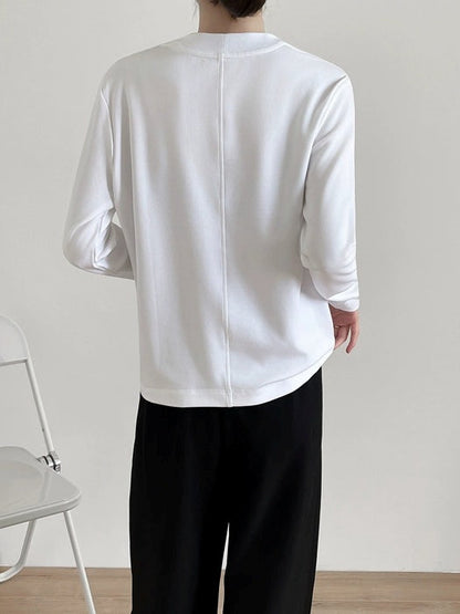 Simple crewneck long sleeved T-shirt　X3185