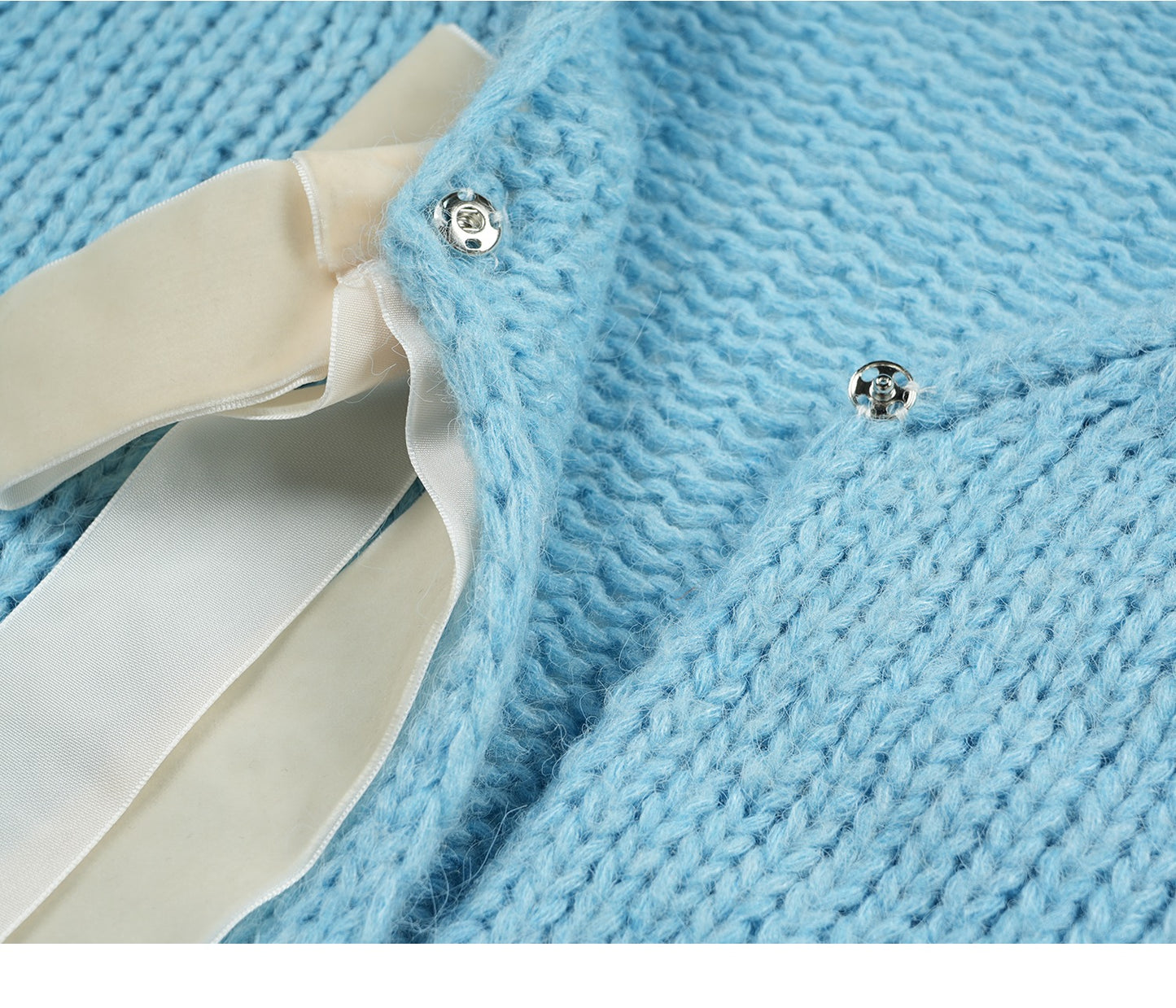 Soft Loose Knit Cardigan with Bow Decoration X3401