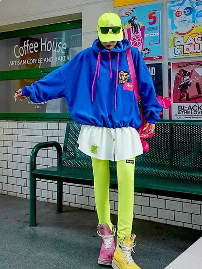 彩色貼片Logo連帽衫 X3466