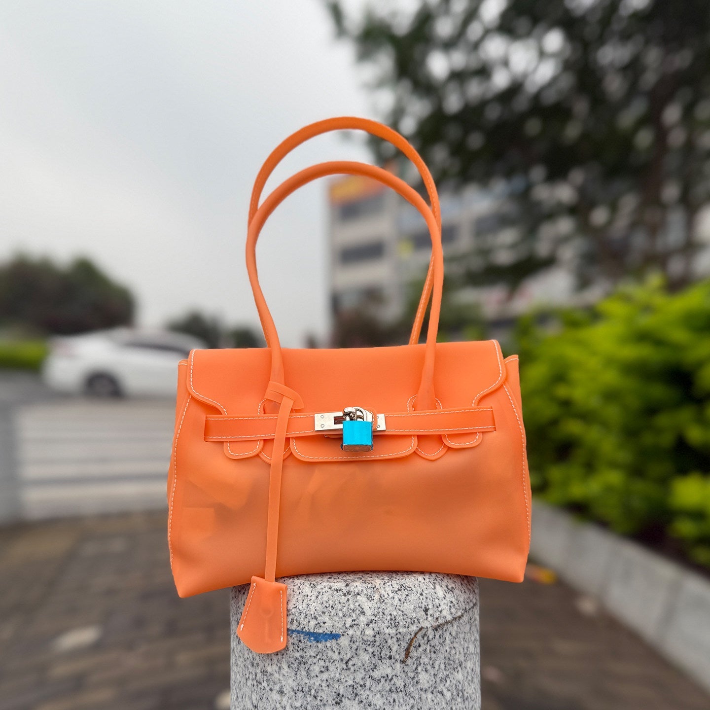 Jelly TPU Charm Handbag X3566