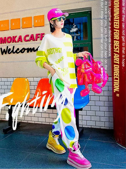 彩色波點運動褲 X3465