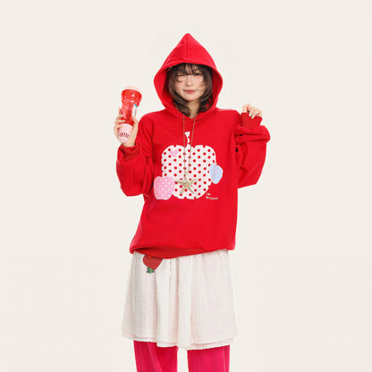 Apple Polka Dot Oversized Hoodie　X3664