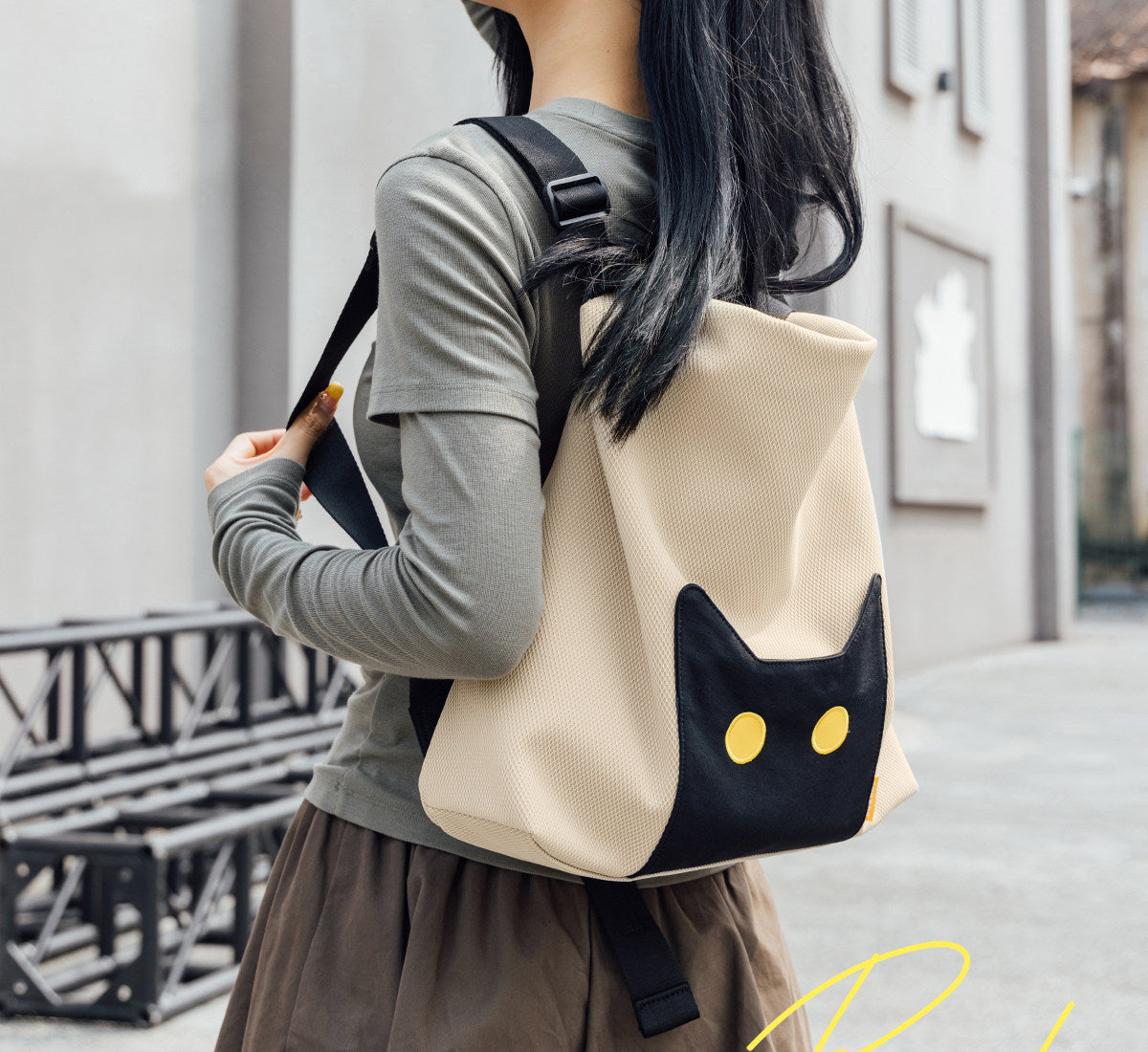 Black Cat 2WAY Tote Backpack　X3534