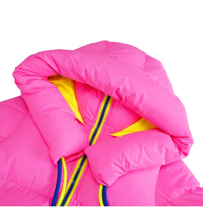 螢光色連帽羽絨外套 X3470