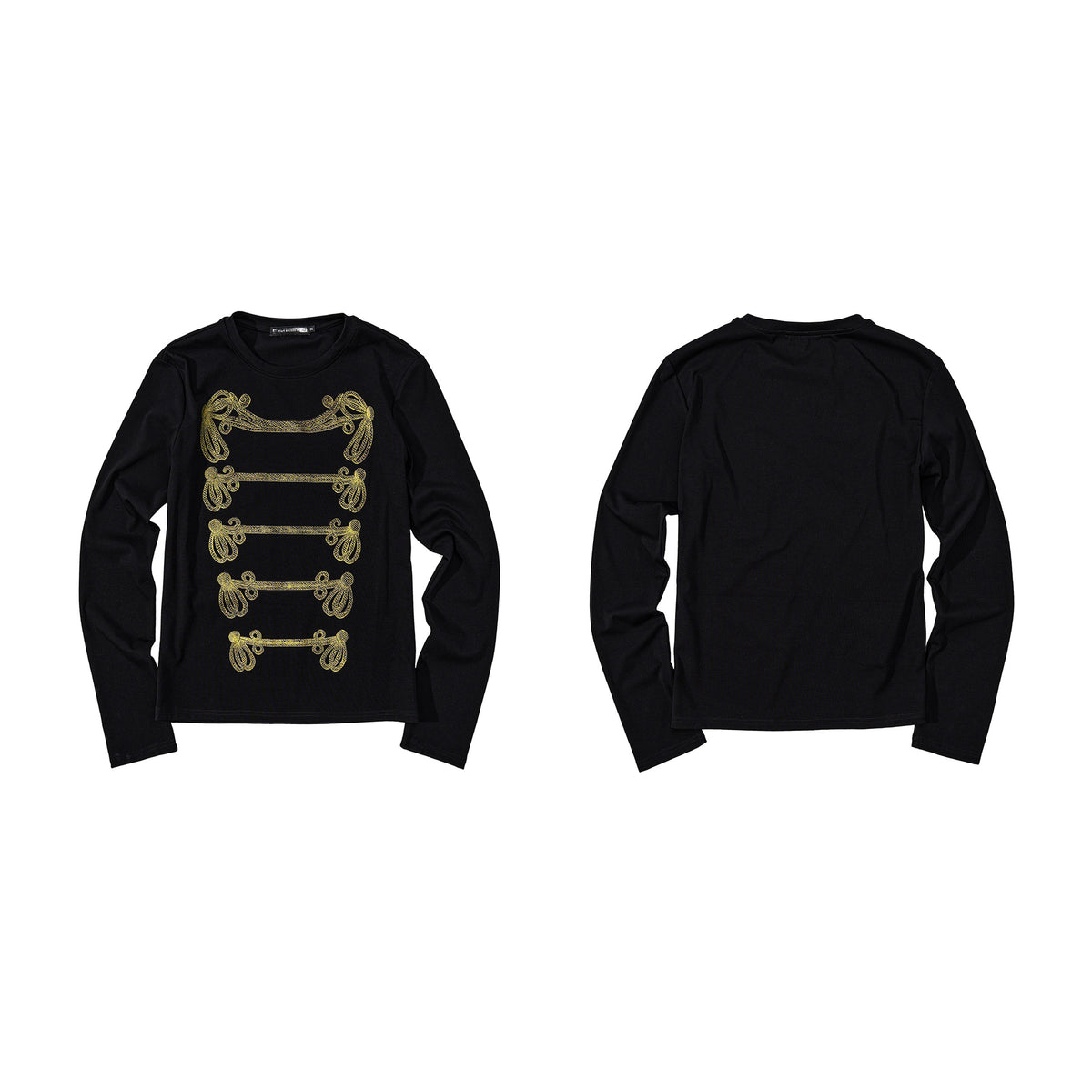 Gold Braid Print Long Sleeve Tee X3694