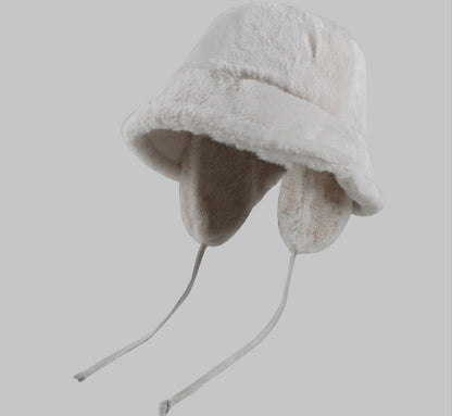 Faux Fur Ear Flap Bucket Hat　X3712