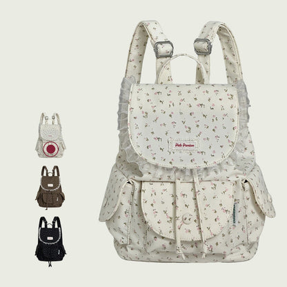 Floral Lace Ruffle Mini Backpack　X3723