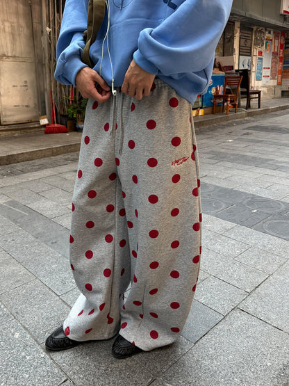 Polka Dot Wide Leg Sweatpants　X3686